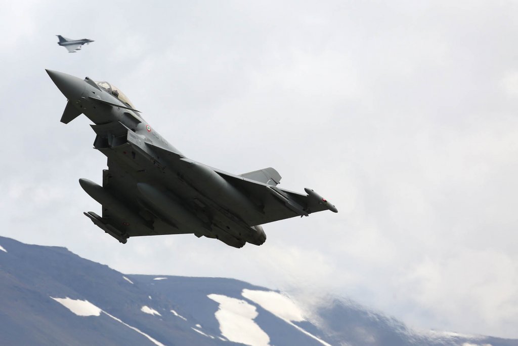  Eurofighter Typhoon orrustuþota ítalska flughersins á Flugdeginum 2013