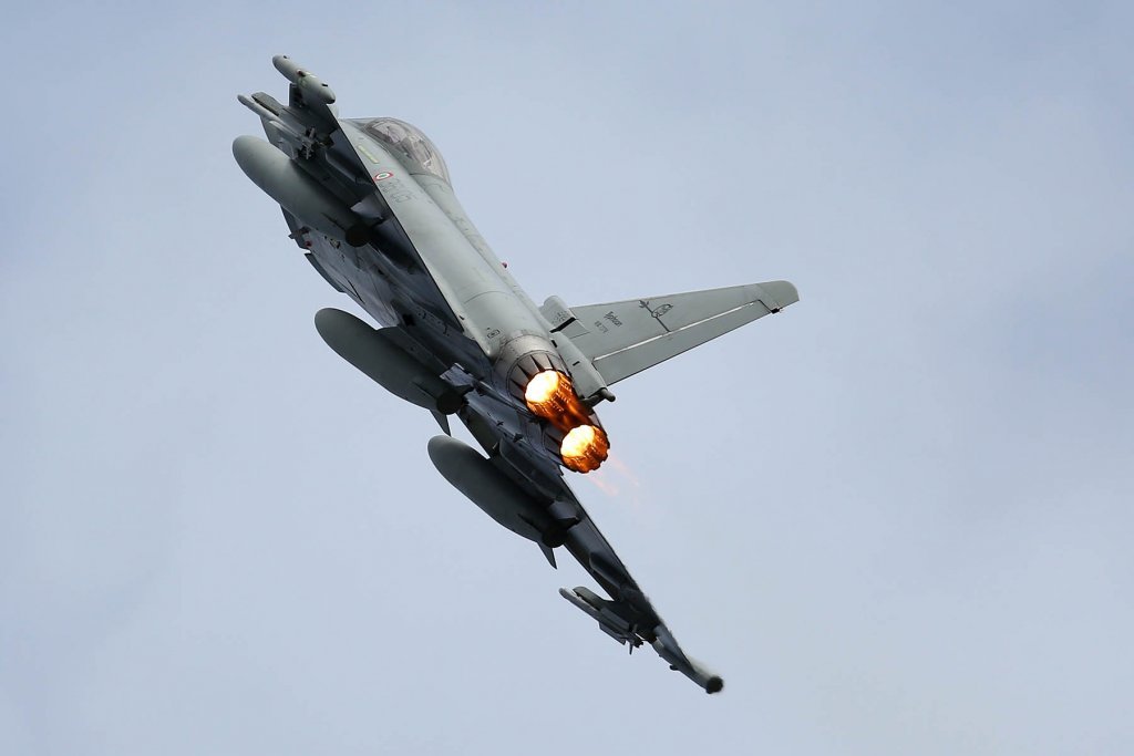  Eurofighter Typhoon orrustuþota ítalska flughersins á Flugdeginum 2013