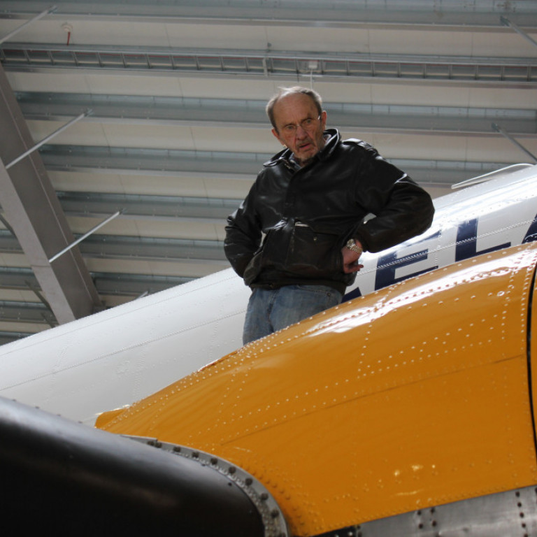 Uppi á væng á Páli Sveinssyni.